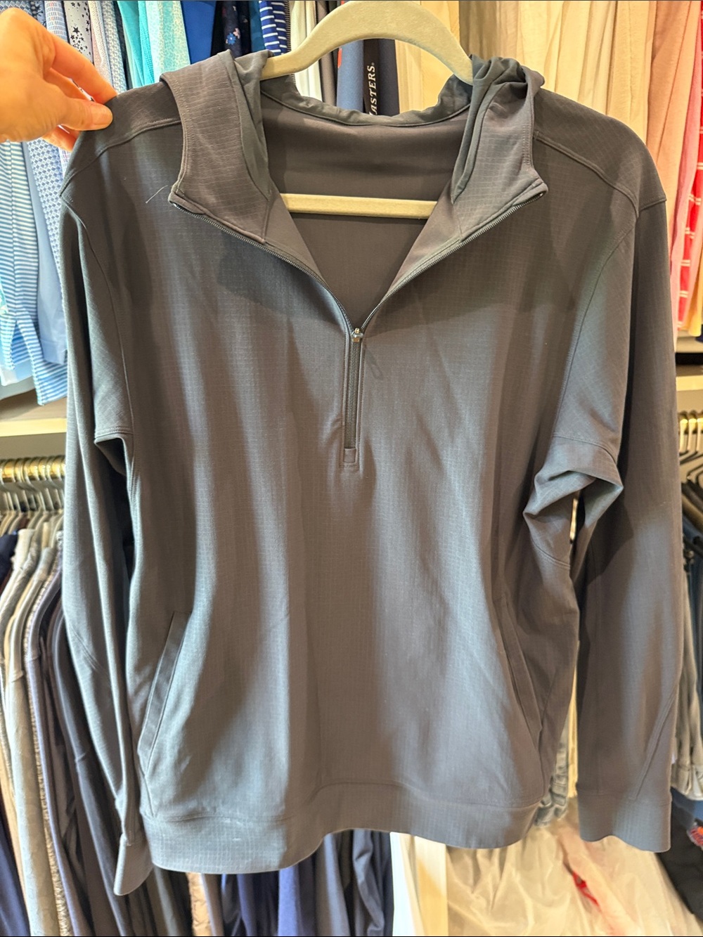 lululemon athletica Men’s Half-Zip Hooded Pullover - Charcoal Gray